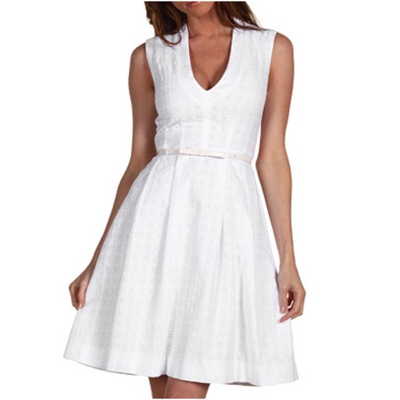 NWT! Kate Spade White Eyelet Brittany Dress + Belt - Picture 8 of 8